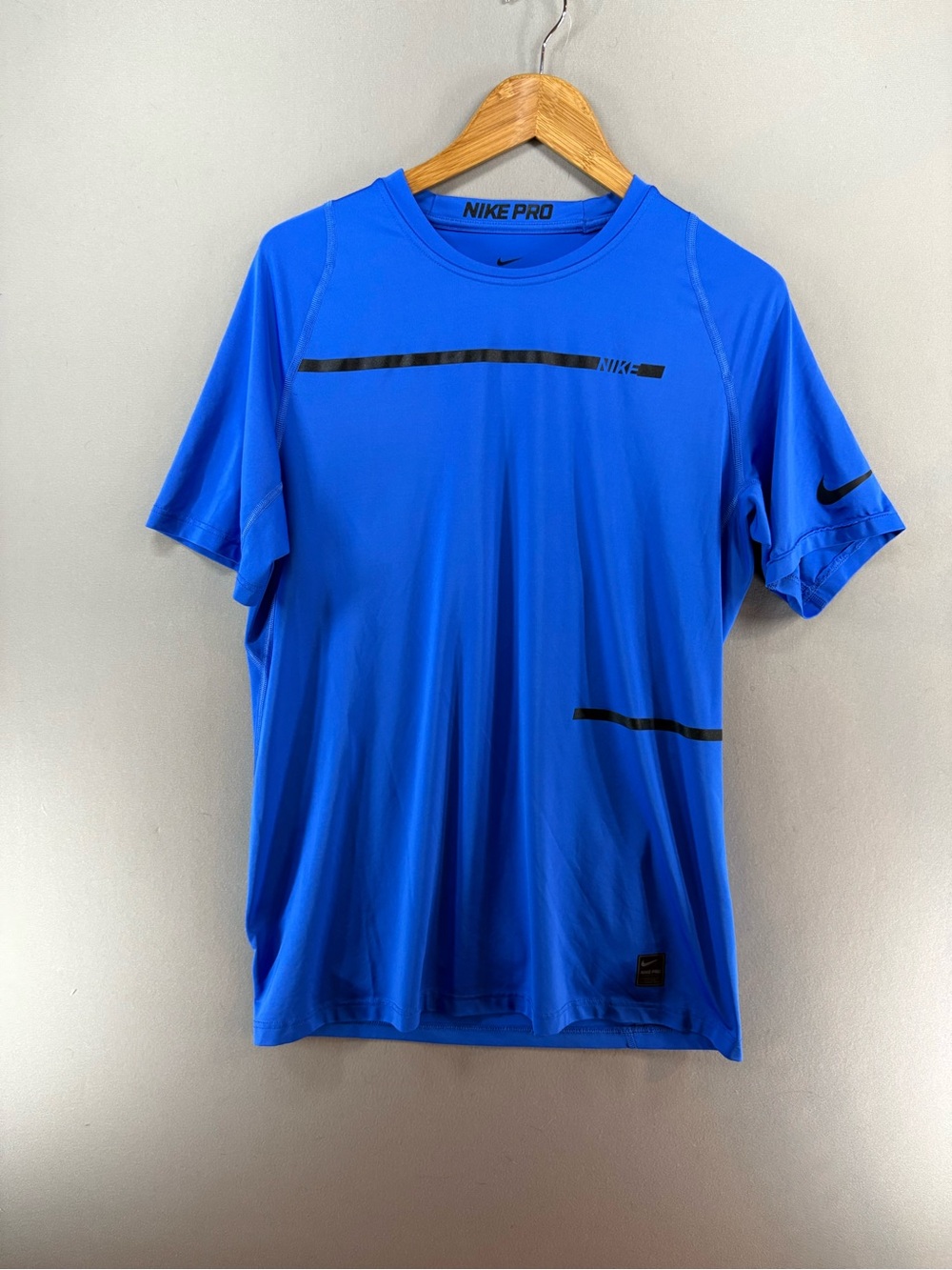 Nike Pro Dri Fit Men's Blue T Shirt Athletic Performance Tee Size L Activewear